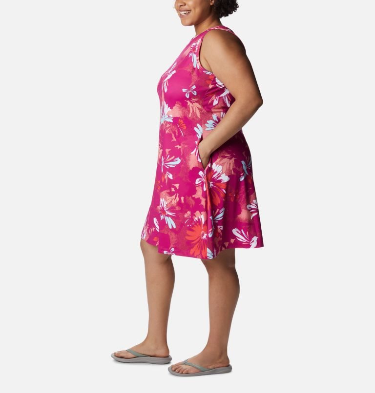 Women's Columbia Chill River Printed Dress Flower | Plus Size CA-A0146